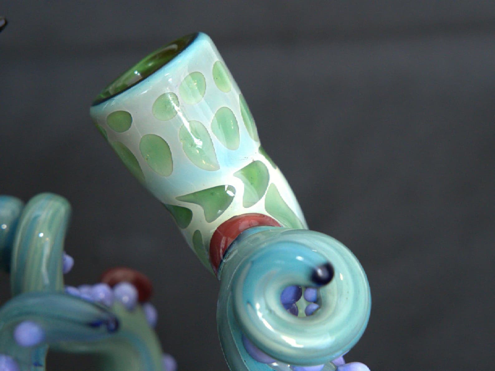 Heady Karken Glass Octopus with Spikes - One-of-a-Kind Glass Art - Thumbnail 4