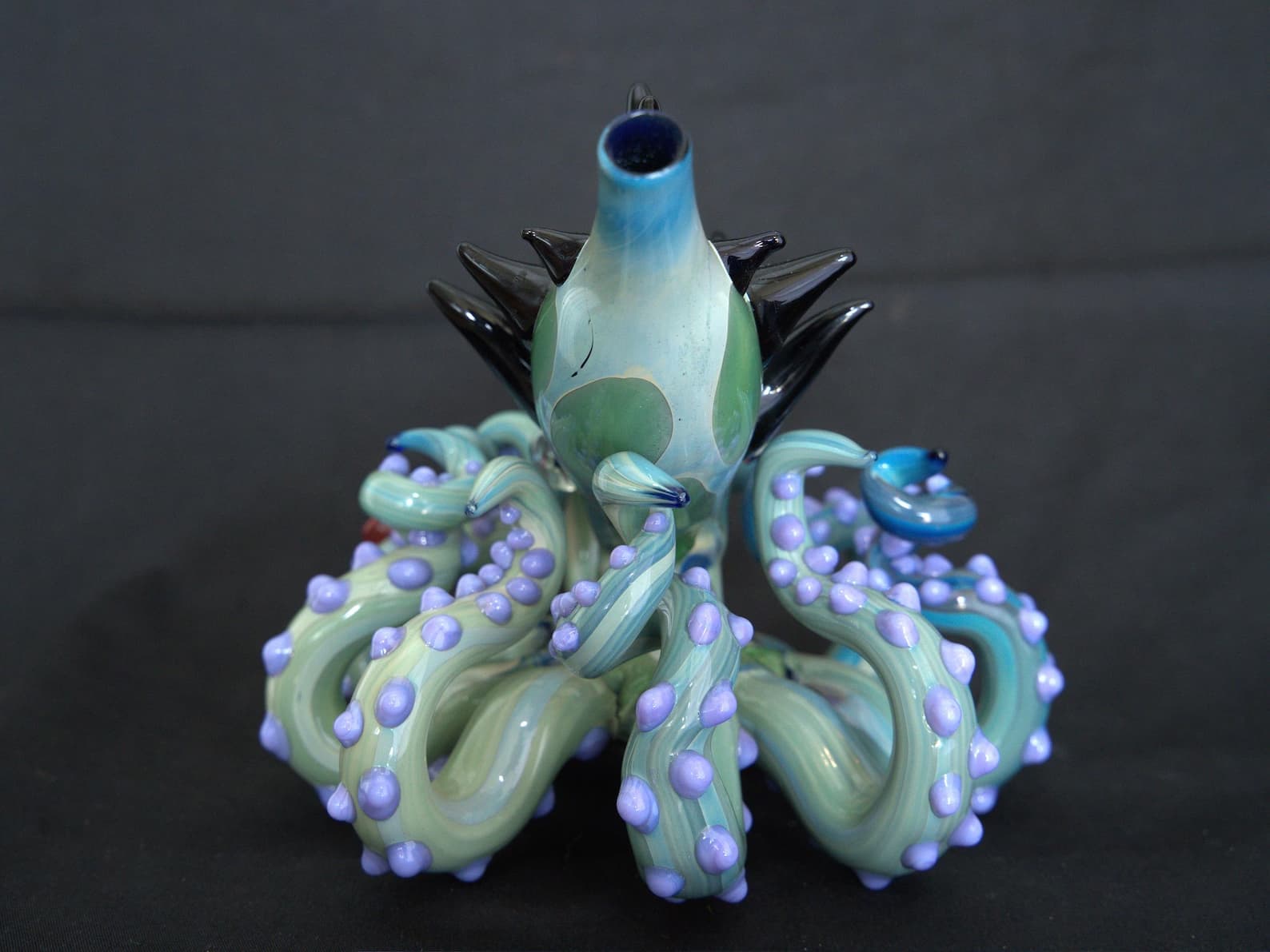 Heady Karken Glass Octopus with Spikes - One-of-a-Kind Glass Art - Thumbnail 5
